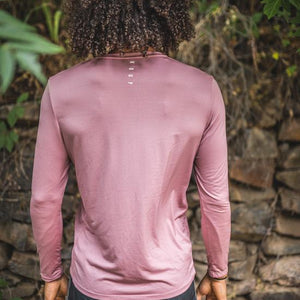 Men's long sleeved t-shirt base layer pink back