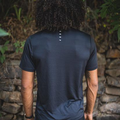 Men's short-sleeves performance t-shirt black back
