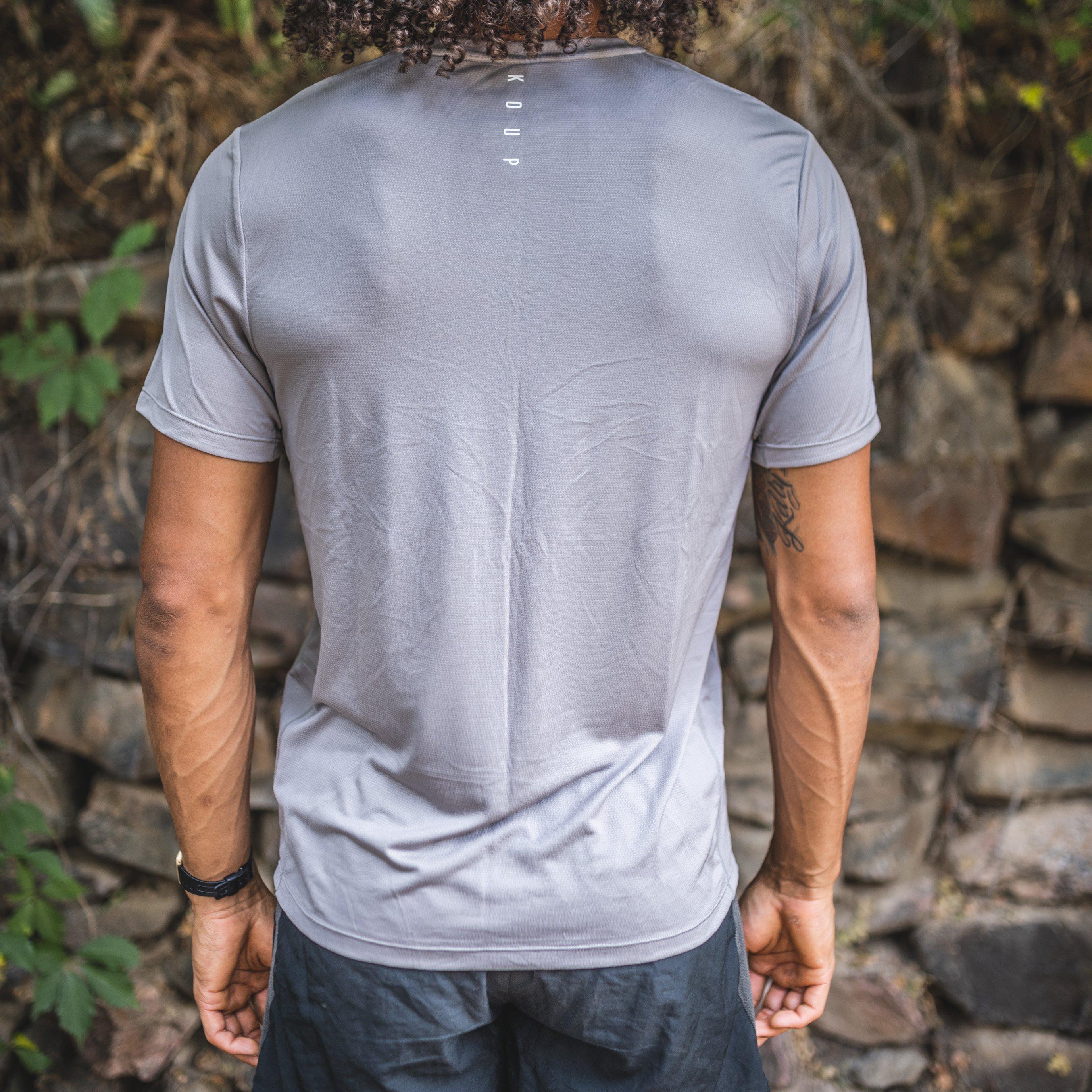 Men's short-sleeves performance t-shirt grey back
